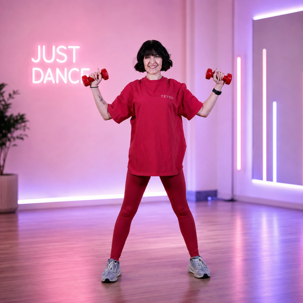 Lucy Wiedemaier beim Hanteltraining im Studio